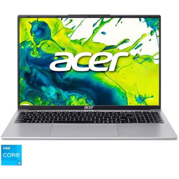 Acer Laptop Acer Aspire Lite 16 AL16-54P-3185, Procesor Intel® Core™ i3-1305U pana la 4.5GHz, Display 16'' WUXGA, IPS, 8GB LPDDR5 RAM, 256GB SSD, Placa video integrata Intel® UHD Graphics, NO OS, Light Silver