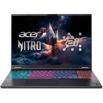 Acer Laptop Acer Nitro 16S AI AN16S-61, AMD Ryzen AI 9 365, 16 inch, RAM 32 GB, SSD 1 TB, RTX 5060, Fara OS, Negru