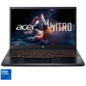 Acer Laptop Gaming Acer Nitro V 15 ANV15-52-59X7, Procesor Intel® Core™ 5 210H, Display 15.6 FullHD IPS, 165 Hz, RAM 16 GB DDR5, 512 SSD, Placa video dedicata NVIDIA® GeForce RTX™ 3050, NO OS, Negru