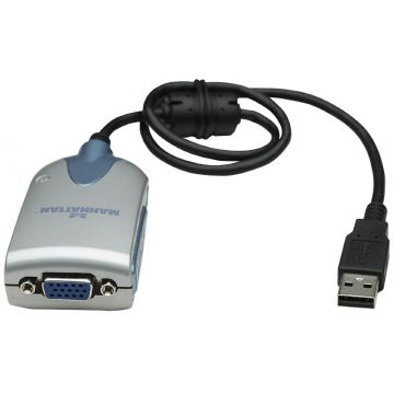 Adaptor Manhattan 1x USB 2.0 Male - 1x VGA Female