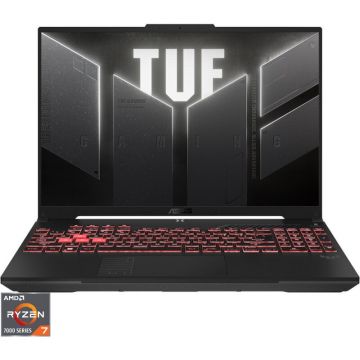 Asus Laptop ASUS Gaming TUF A16 FA607NUG-RL116W, Procesor AMD Ryzen™ 7 7445HS, Display 16'' WUXGA 144Hz, RAM 16GB DDR5, 512GB SSD, Placa video GeForce RTX 4050 6GB, Windows 11 Home, Gri
