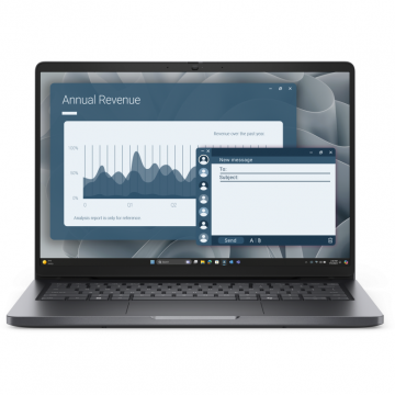 Dell Laptop Dell Pro 14 PC14255, Procesor AMD Ryzen 3 210, Display 14 FHD+, RAM 8GB DDR5, 512GB SSD, Placa video AMD Radeon 740M, Windows 11 Pro, Negru-Gri