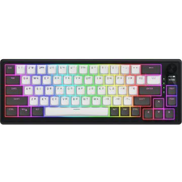 HATOR Tastatura Gaming HATOR Skyfall 65 Pro RGB, Bluetooth, Wired-Wireless, Negru-gri