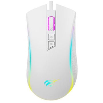 HAVIT Mouse gaming HAVIT MS1034, RGB, 4800 dpi, 7 butoane, USB, Alb