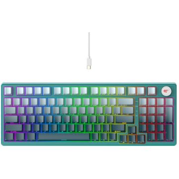 HAVIT Tastatura cu fir gaming Havit KB899L, 1,8 m cablu, Verde-Bleu