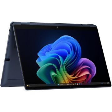 HP Laptop 2in1 HP EliteBook X Flip G2i, Procesor Intel® Core™ Ultra X7 358H, 18MB Cache, pana la 4.80 GHz, 14 inch, OLED 120Hz, Touch, 32GB LPDDR5X, 1TB SSD, Intel Arc B390 Graphics, Windows 11 Pro, Albastru inchis
