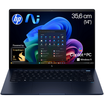 HP Laptop HP EliteBook Ultra G1q X Elite, Qualcomm Snapdragon X Elite X1E-78-100, 14 inch, RAM 16 GB, SSD 512 GB, Qualcomm Adreno, Windows 11 Pro, Albastru