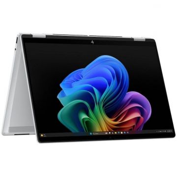 HP Laptop HP OmniBook X Flip 2in1 NG AI 14-fm0002nw, Intel Core Ultra 5 226V, 14 inch, 3K OLED Touch, 16GB RAM, 1TB SSD, Intel Graphics, Windows 11 Home, Argintiu