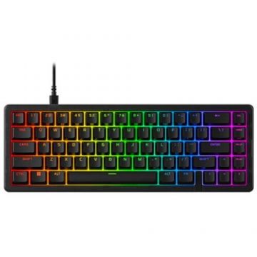 HP Tastatura gaming mecanica HyperX Origins 2 65, RGB, cu fir, lungime cablu 1.8 m, Negru
