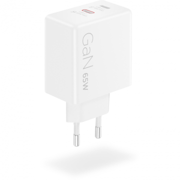 Lenovo Incarcator Lenovo dual USB-C 65W GaN, USB-C, 65 W, Alb