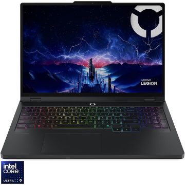 Lenovo Laptop Gaming Lenovo Legion Pro 5 16IAX10, procesor Intel® Core Ultra 9 275HX pana la 5.4GHz, 16 inch, WQXGA, OLED, 165Hz, 32GB, 1TB SSD, NVIDIA® GeForce RTX™ 5070 8GB GDDR7, No OS, Negru