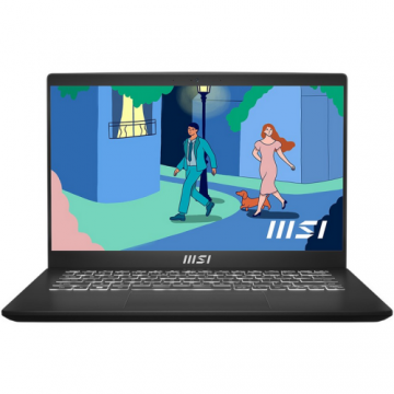 MSI Laptop MSI Modern 14 C7M-294PL, AMD Ryzen 5 7430U, 14 inch, RAM 16GB, SSD 512GB, AMD Radeon Graphics, Windows 11, Negru