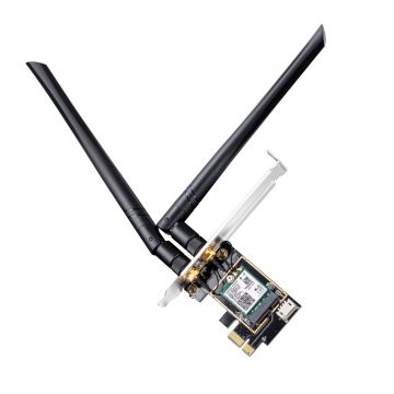 placa de retea pci express wireless ax5400 wi-fi 6e, 2 antene 3dbi, bluetooth 5.2, we3000 cudy