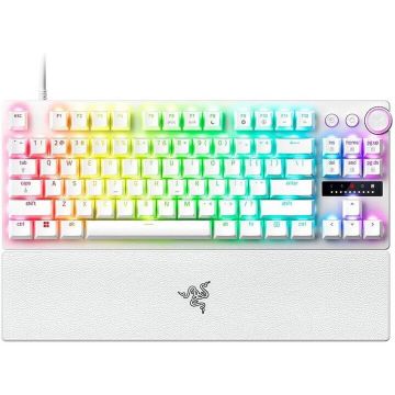 Razer Tastatura mecanica Razer Huntsman V3 Pro Tenkeyless, iluminare Razer Chroma RGB, US layout, Alb