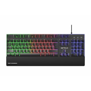 Serioux Tastatura gaming cu fir iluminata Serioux Nexor, interfata USB, 104 taste, material ABS, Negru