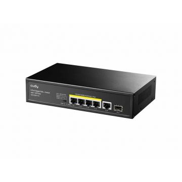 switch 5 porturi poe gigabit, 1 port uplink sfp, gs1005pts1 cudy