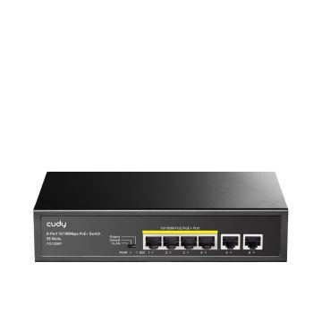 switch 6 porturi, poe, 2 porturi uplink, 10/100mbps, fs1006p cudy