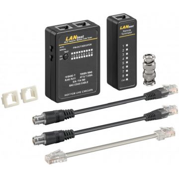 tester de retea pt rj11, rj12, rj45, isdn, cat5, cat6, bnc goobay