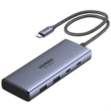 Ugreen Hub UGREEN CM498-45379 7 in 1 USB-C la 2x USB-A 3.2, 3x USB-C, 2x HDMI, Gri