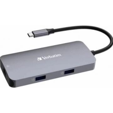 Verbatim Hub Multiport USB-C Pro Verbatim CMH-05 HDMI, RJ45, 2 x USB-A, USB-C, Gri