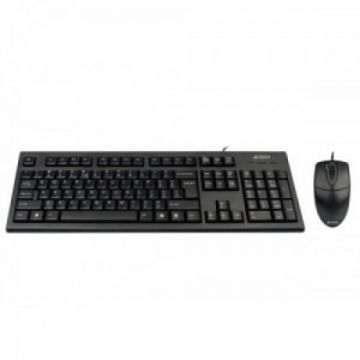 A4tech Kit tastatura + mouse A4tech KR-8520D, cu fir, negru, tastatura KR-85-PS2, Mouse OP-620D0B, ANTI-RSI
