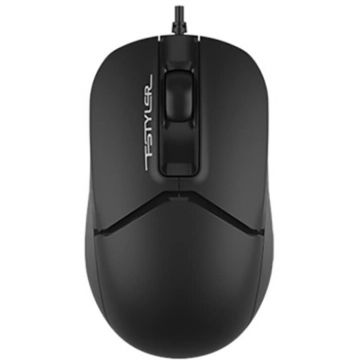 A4tech Mouse optic cu fir A4tech Fstyler FM12ST-BK, 1200 DPI, conectivitate duala USB-C / USB-A, Negru