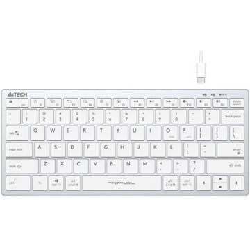 A4tech Tastatura cu fir A4Tech FStyler FX51, Ultra-subtire, 17 mm grosime,  cablu 150 cm, Alb
