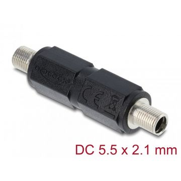 Adaptor cu filet DC 5.5 x 2.1 mm M-M, Delock 90941