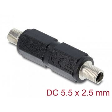 Adaptor cu filet DC 5.5 x 2.5 mm M-M, Delock 90940