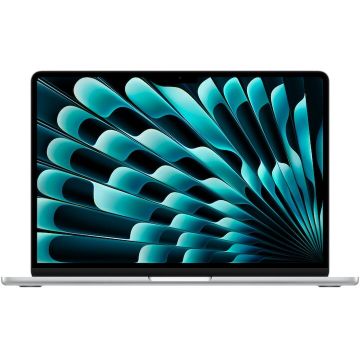Apple Laptop Apple MacBook Air 13 cu procesor Apple M5, 10 nuclee CPU, 10 nuclee GPU, 16 nuclee Neural Engine, 16GB RAM, 512GB SSD, Silver, Tastatura Internationala