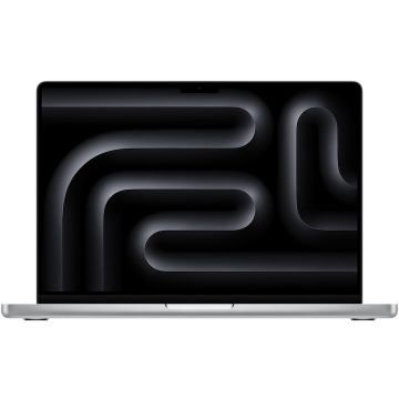 Apple Laptop Apple MacBook Pro 14.2 cu procesor Apple M5 Max, 18 nuclee CPU, 32 nuclee GPU, 16 nuclee Neural Engine, 36GB RAM, 2TB SSD, Textura Nano, Argintiu, Tastatura Internationala