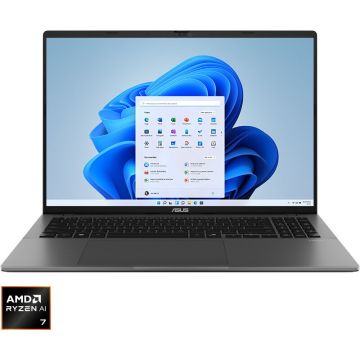 Asus Laptop ASUS Vivobook S16 M3607GA-SH004W, Procesor AMD Ryzen AI 7 445, Display 16 FHD OLED, RAM 32GB DDR5, 1TB SSD, Placa video AMD Radeon 840M, Windows 11 Home, Matte Gray