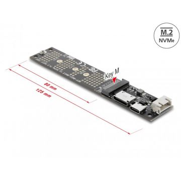 Convertor OCuLink la M.2 Key M NVMe SSD, Delock 64291