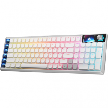 CORSAIR Tastatura Gaming Corsair VANGUARD Air 99 CH-91HA01B-NA, RGB LED, USB/USB Wireless, Alb