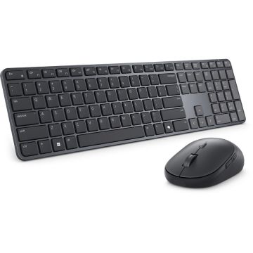 Dell Set tastatura si mouse Dell Pro 7 Slim, KM726, Wireless, Mouse inclus, Estona, Bluetooth, Negru