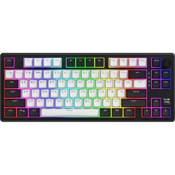 HATOR Tastatura Gaming Hator Skyfall Mag Ultima 8K, Switch Linear Aurum Ice Magnetic, Wired, Wireless 2.4Ghz, Bluetooth, Negru/Alb
