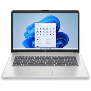 HP Laptop HP 17 9Q392EA, procesor AMD Ryzen 7 7730U, 17.3 inch, Full HD, 32GB RAM, 1TB SSD, AMD Radeon Graphics, Windows 11 Home, Argintiu