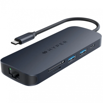 Hyper Hyper HyperDrive EcoSmart Gen.2 Universal USB-C 8-in-1 Hub w 140 W PD3.1 Power Pass-thru