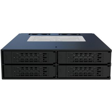 Icy&nbsp;Dock Rack HDD/SSD Icy Dock, 4x 2.5 inch SAS/SATA Hot-Swap, pentru 1x bay 5.25 inch, Full Metal