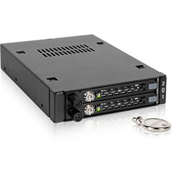 Icy&nbsp;Dock Rack HDD/SSD Icy Dock ToughArmor EX MB492SKL-B, Dual Bay, 2.5 inch SAS/SATA, pentru Bay 3.5 inch