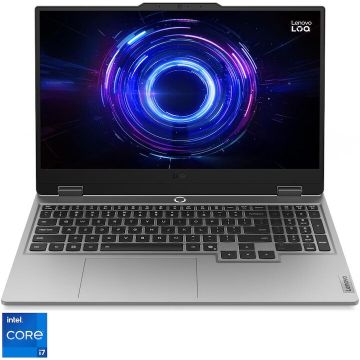 Lenovo Laptop Gaming Lenovo LOQ 15IRX10 cu procesor Intel Core™ i7-13645HX, Display 15.6 Full HD, IPS, 144Hz, 24GB DDR5 RAM, 1TB SSD, Placa video NVIDIA GeForce RTX™ 5060 8GB GDDR7, No OS, Luna Grey