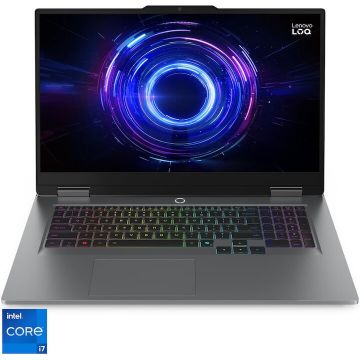 Lenovo Laptop Gaming Lenovo LOQ 17IRX10 cu procesor Intel Core™ i7-13650HX, Display 17.3 Full HD, IPS, 165Hz, 16GB DDR5 RAM, 1TB SSD, Placa video NVIDIA GeForce RTX™ 5060 8GB GDDR7, No OS, Luna Grey
