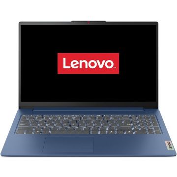 Lenovo Laptop Lenovo IdeaPad Slim 3 15AMN8, procesor AMD Ryzen™ 5 40 pana la 4.3GHz, 15.6 Full HD, 16GB LPDDR5 RAM, 512GB SSD, AMD Radeon™ 610M Graphics, No OS, Albastru