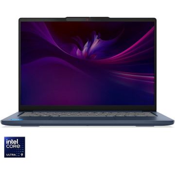 Lenovo Laptop Lenovo IdeaPad Slim 5 14IMH10 cu procesor Intel Core™ Ultra 9 185H, 14 WUXGA, OLED, 16GB DDR5 RAM, 1TB SSD, Placa video Intel® Arc™ Graphics, No OS, Cosmic Blue