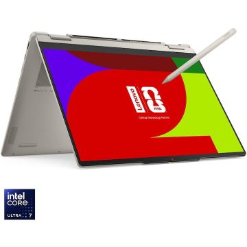 Lenovo Laptop Lenovo Yoga 7 2-in-1 14IPH11, procesor Intel Core™ Ultra 7 355 pana la 4.7GHz, 14 2.8K WQXGA+, OLED, Touch, 32GB LPDDR5x RAM, 1TB SSD, Intel® Graphics, Windows 11 Pro, Bej