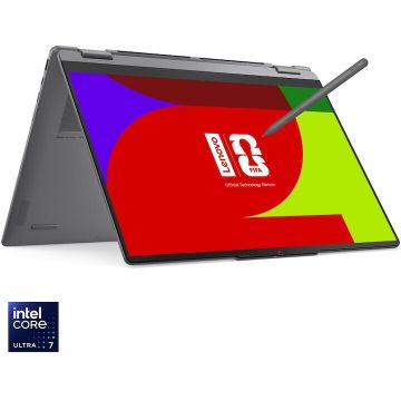 Lenovo Laptop Lenovo Yoga 7 2-in-1 16IPH11 cu procesor Intel Core™ Ultra 7 355, Display 16 WUXGA, OLED, Touch, 16GB LPDDR5x RAM, 1TB SSD, Placa video Intel® Graphics, Windows 11 Home, Luna Grey