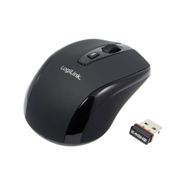 logilink Mouse LogiLink ID0031, Wireless 2.4 GHz, Optic, Mini, 800/1600 DPI, 3 Butoane, Negru