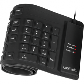 logilink Tastatura LogiLink ID0019A, flexibila, rezistenta la apa, USB