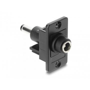 Modul alimentare DC 5.5 x 2.1mm la DC 5.5 x 2.5mm M-T montare panou, Delock 91119