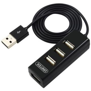UNITEK Hub USB 2.0 Unitek, 4 porturi, negru